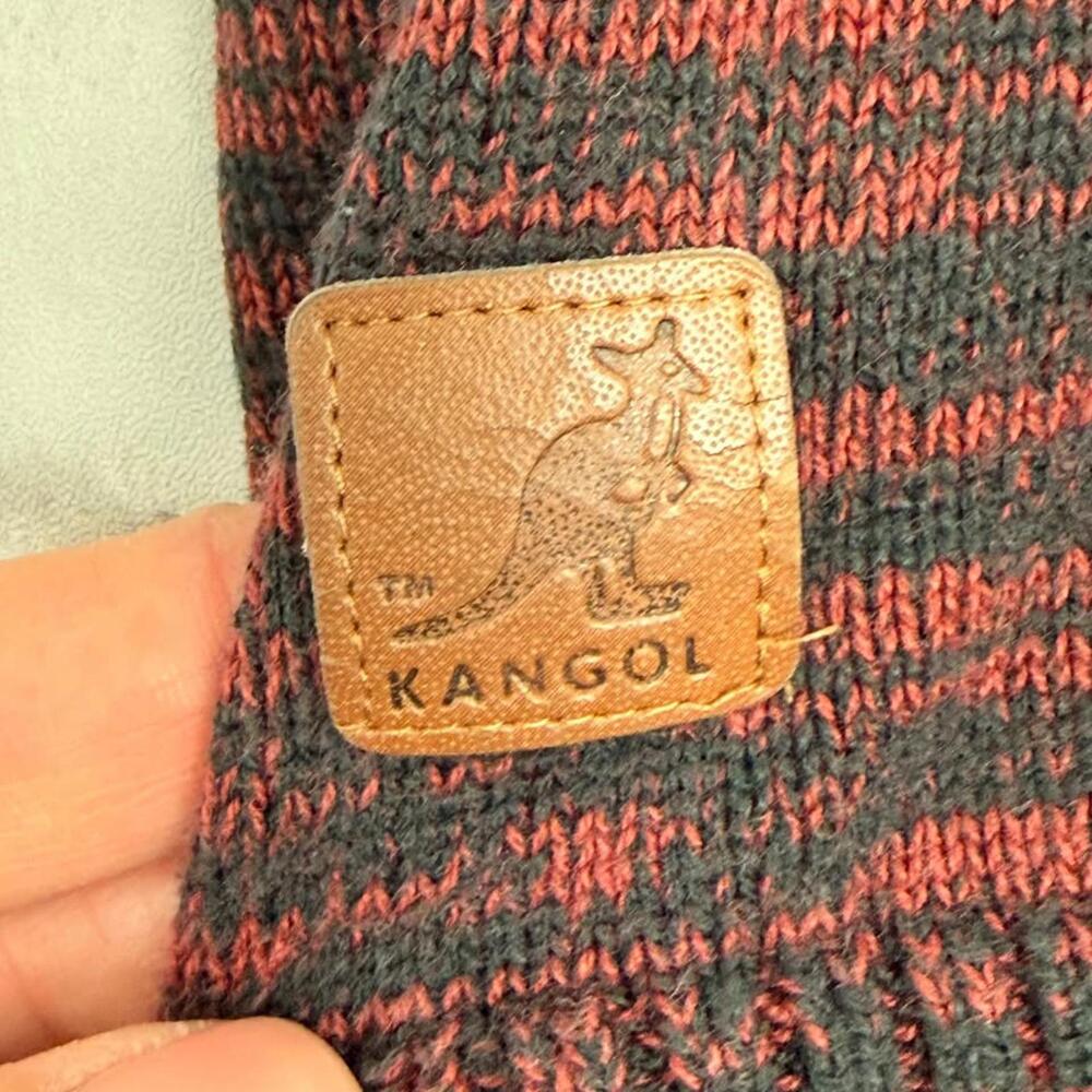 Kangol 1/4 Zip Sweater Red and Black‎ Heathered 50% Cotton Kangaroo Men's M - Picture 2 of 8